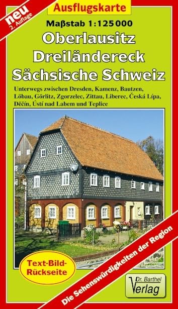 Ausflugskarte Oberlausitz, Dreiländereck, Sächsische Schweiz Leisure, Home & Garden
