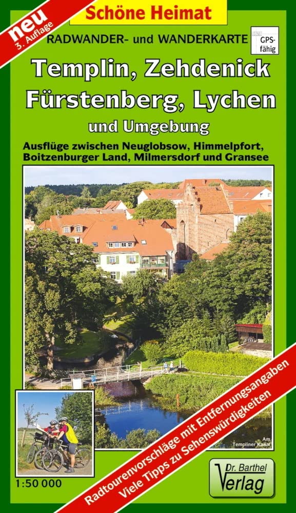 Radwander- und Wanderkarte Fürstenberg, Lychen, Templin, Zehdenick und Umgebung1 : 50 000 Leisure, Home & Garden