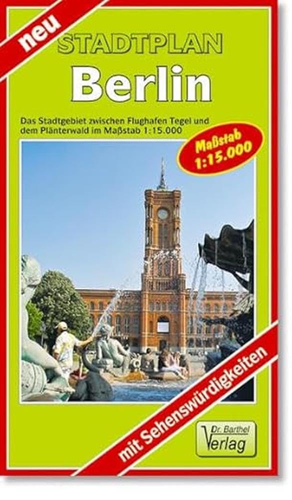 City Map, Stadtplan Berlin: Das Stadtgebiet zwischen dem Flughafen Tegel und Neukölln im Maßstab 1:15000 (mit Sehenswürdigkeiten): Das zentrale ... Tegel und Neukölln mit Sehenswürdigkeiten Stationery