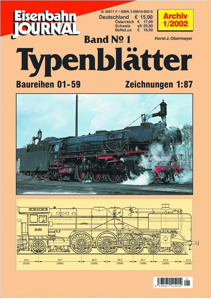 Typenblätter - Band 1 - Baureihen 01 bis 59, Zeichnungen 1:87 - Eisenbahn Journal Archiv 1-2002 Books