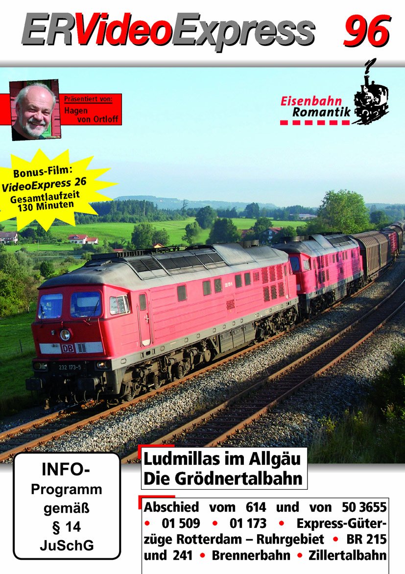 ER VideoExpress 96 - Ludmillas im Allgäu - Die Grödnertalbahn - Video-Magazin DVD im Set mit der Zeitschrift ZÜGE Movies