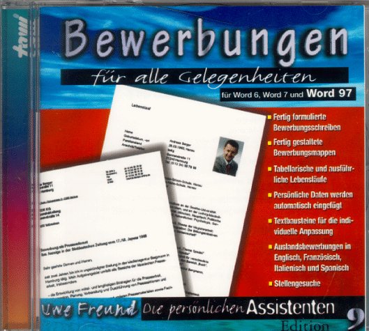 Bewerbungen für alle Gelegenheiten. CD- ROM für Windows 3.1x/95/ NT. Für Word 6, Word 7 und Word 97 Music