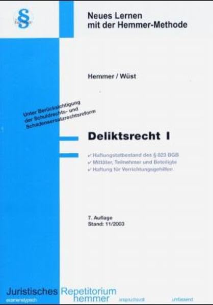 Deliktsrecht I (Skripten - Zivilrecht) Law