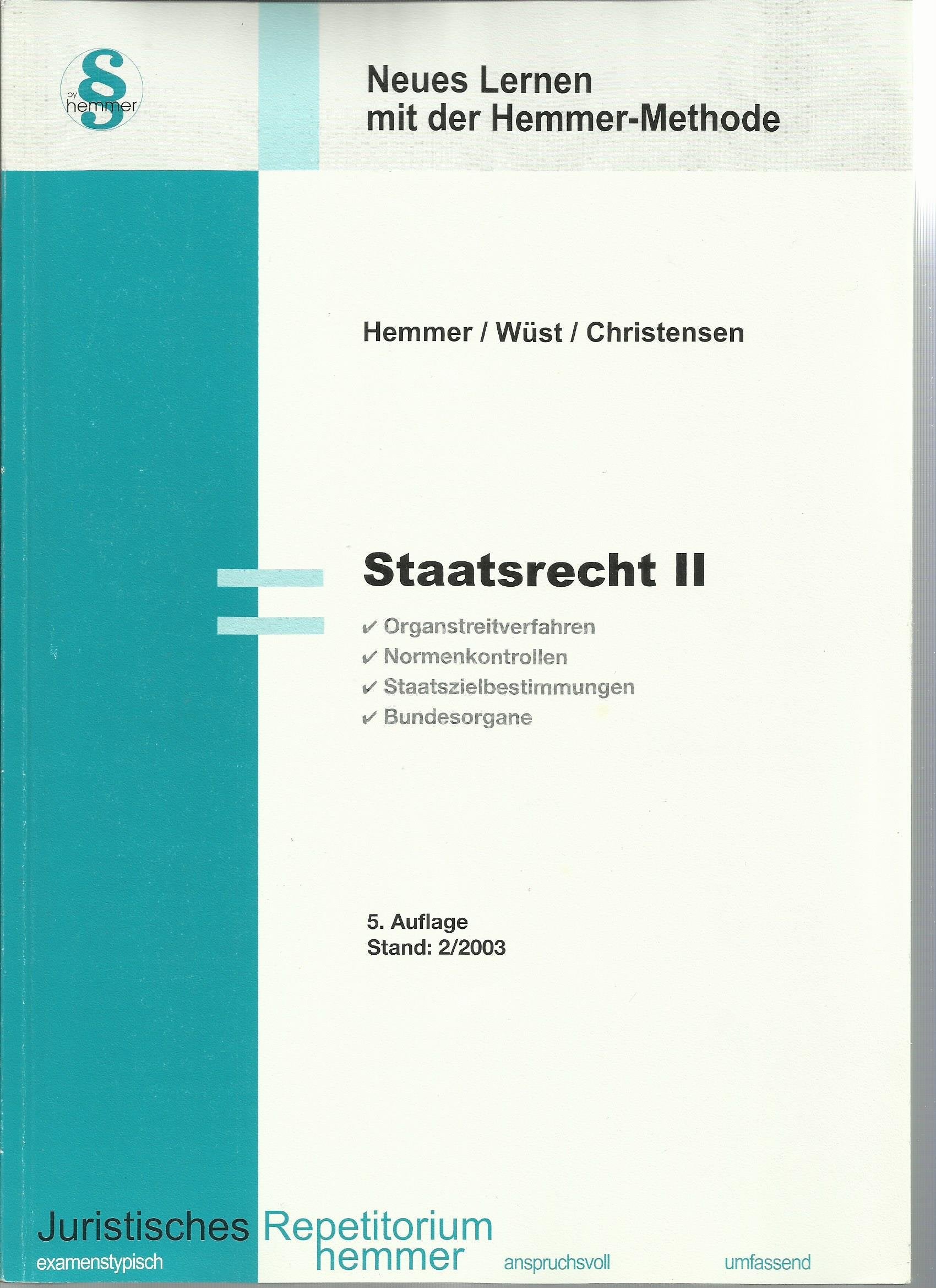 Staatsrecht II (Skripten - Öffentliches Recht) Law
