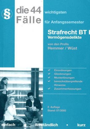 Die 44 wichtigsten Fälle im Strafrecht BT /Vermögensdelikte (Skripten - Strafrecht) Law