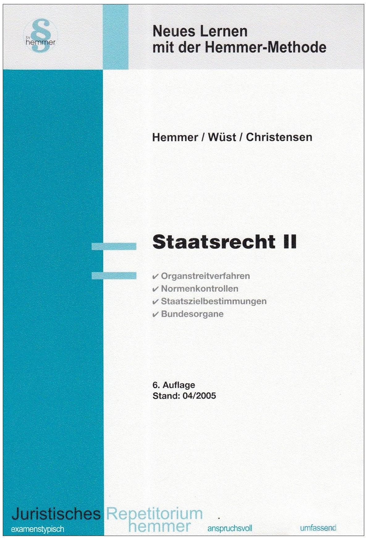 Staatsrecht II (Skripten - Öffentliches Recht) Law