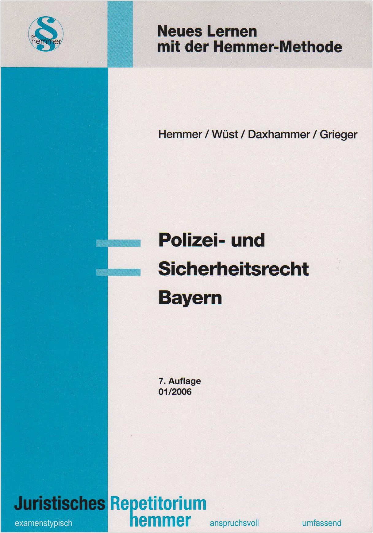Polizei- und Sicherheitsrecht /Bayern (Skripten - Öffentliches Recht) Law