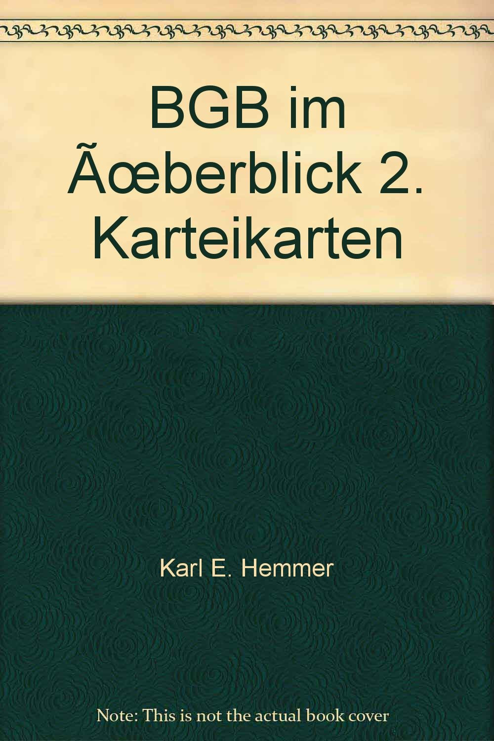 BGB im Überblick - Überblickskarteikarten (Karteikarten - Zivilrecht) Law