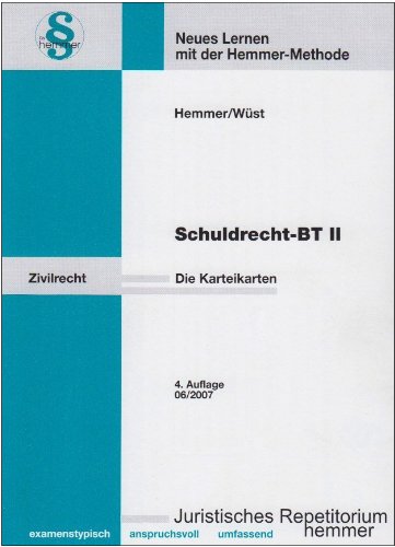 Schuldrecht BT II - Karteikarten (Karteikarten - Zivilrecht) Law