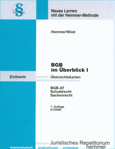 BGB im Überblick - Übungskarten (Karteikarten - Zivilrecht) Law