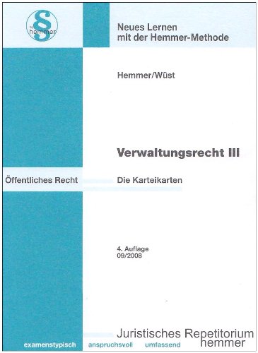 Verwaltungsrecht III - Karteikarten (Karteikarten - Öffentliches Recht) Law