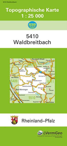 TK25 5410 Waldbreitbach: Topographische Karte 1:25000 (Topographische Karten 1:25000 (TK 25) Rheinland-Pfalz (amtlich): Mehrfarbige Ausgabe) Leisure, Home & Garden