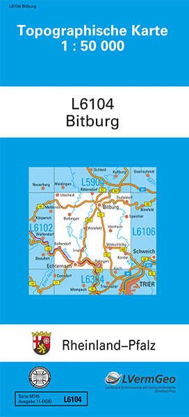TK50 L6104 Bitburg: Topographische Karte 1:50000 (Topographische Karten 1:50000 (TK 50) Rheinland-Pfalz (amtlich): Mehrfarbige Ausgabe) Leisure, Home & Garden