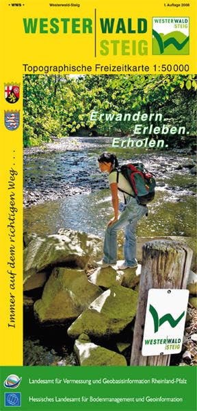 Westerwaldsteig (W): Topographische Karte 1:50000 mit Wanderwegen und dem Verlauf des Westerwaldsteigs (Freizeitkarten Rheinland-Pfalz 1:50000 /1:100000) Leisure, Home & Garden