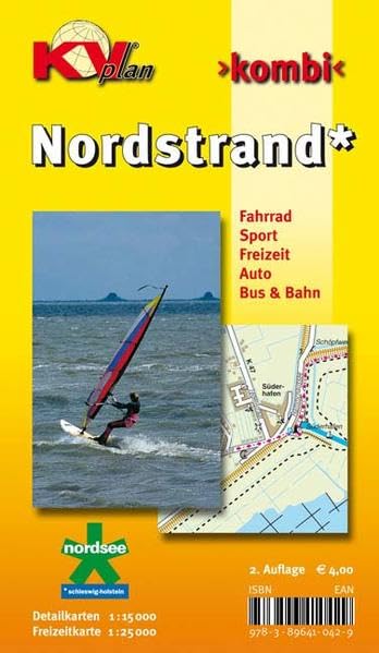 Nordstrand: 1:15.000 Inselkarte mit Freizeitkarte 1:25.000 inkl. Radroutennetz und Inselrundtouren: Fahrrad, Sport, Freizeit, Auto, Bus & Bahn (KVplan Schleswig-Holstein-Region) Leisure, Home & Garden
