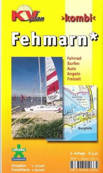 Fehmarn: Ortspläne 1:12500, Freizeitkarte 1:25000, Radrouten, Wanderwege, Angelplätze, Surfmöglichkeiten, Tauchgründe (KV-Schleswig-Holstein-Karten) Leisure, Home & Garden