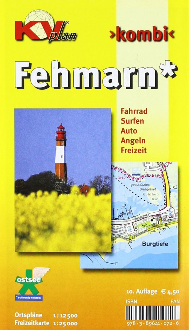 Fehmarn: 1:12.500 Ortspläne mit Inselkarte 1:30.000 inkl. Radrouten, Surf- und Angelplätzen: Inselkarte 1:27.500 mit Ortsplänen in 1:12.500; inkl. 7 ... (KVplan Schleswig-Holstein-Region) Leisure, Home & Garden