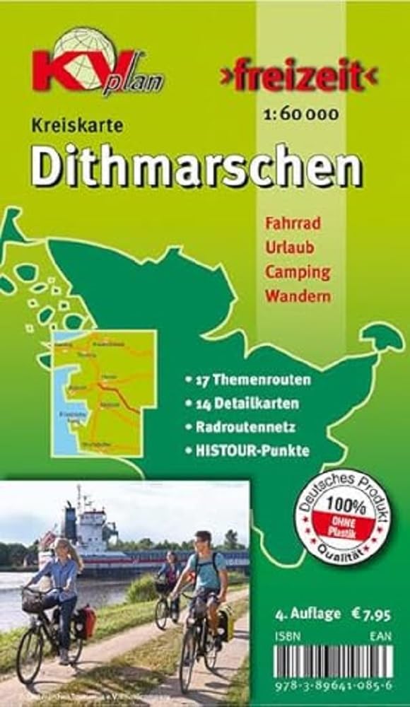 Dithmarschen Kreis: Freizeitkarte in 1:60.000 mit aktuellem Radroutennetz,17 Themenrouten, 14 Detailkarten in 1:25.000 (KV-Schleswig-Holstein-Karten) Leisure, Home & Garden