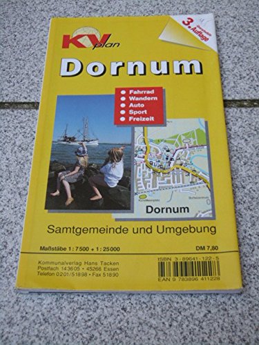 Dornum. Ortsplan 1:7500. Mit Rad- und Wanderwegen, Freizeitmöglichkeiten, Wasserwandermöglichkeiten, Umgebungs-Freizeitkarte 1:25000 Books