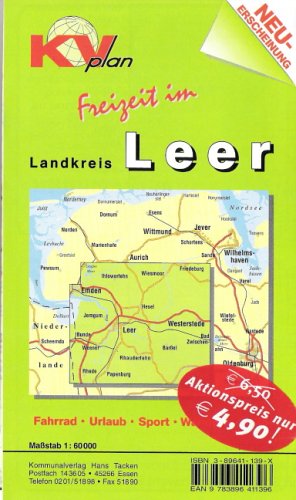 Leer Landkreis. 1:60000. Freizeitkarte mit Rad- und Wanderwegen Maps & Plans