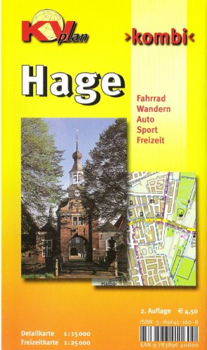 Hage i.O.: Stadtplan mit Freizeitkarte 1:25000 inclusive Rad- und Wanderwegen Maps & Plans