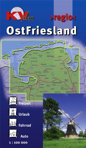 OstFriesland. Freizeitkarte der ganzen OstFriesischen Halbinsel mit 7 Inseln, 57 Allwettertipps, 16 Stadtpläne, 19 Radrouten. 1:100000 Maps & Plans