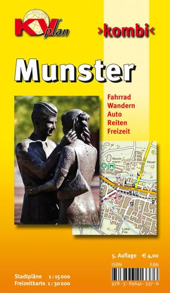 Munster: 1:15.000 Stadtplan mit Freizeitkarte 1:30.000 inkl. Rad- und Wanderwegen: Fahrrad, Wandern, Auto, Reiten, Freizeit (KVplan Heide-Region) Leisure, Home & Garden