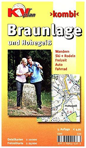 Braunlage & Hohegeiß, KVplan, Wanderkarte/Radkarte/Stadtplan, 1:25.000 / 1:10.000 Leisure, Home & Garden
