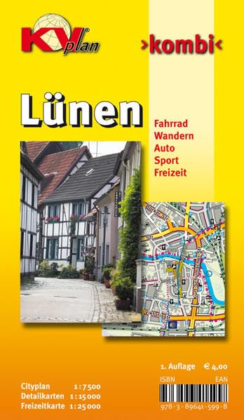 Lünen: 1:12.500 Stadtplan mit Freizeitkarte 1:25.000 mit allen beschilderten Radrouten (KVplan Münsterland-Region) Leisure, Home & Garden