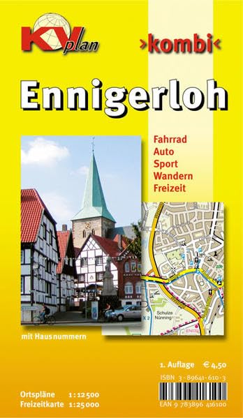 Ennigerloh, KVplan, Radkarte/Freizeitkarte/Stadtplan, 1:25.000 / 1:12.500 Leisure, Home & Garden