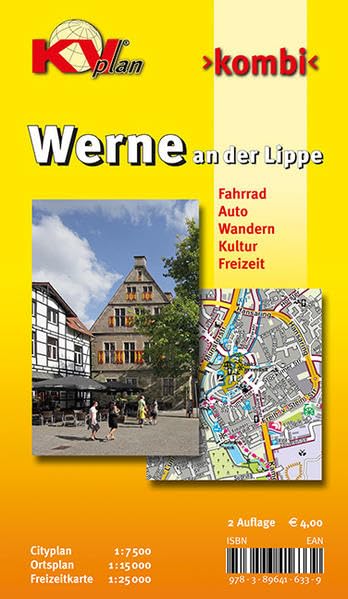 Werne an der Lippe: 1:15.000 Stadtplan mit Freitzeitkarte 1:25.000 inkl. Radrouten und Wanderwegen, Cityplan mit Altstadt 1:7.500: Fahrrad, Auto, ... mit Altstadt (KVplan Münsterland-Region) Leisure, Home & Garden