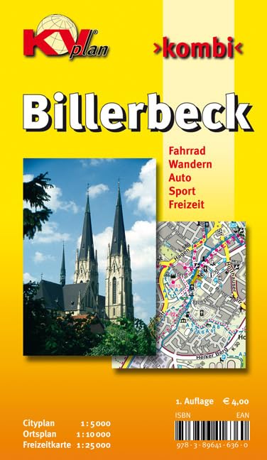 Billerbeck: 1:10.000 Stadtplan mit Freizeitkarte 1:25.000 inkl. Wanderwegen und Radrouten, Citykarte 1:5.000: Radkarte/Wanderkarte 1:25.000; inkl. ... Citykarte 1:5.000 (KVplan Münsterland-Region) Leisure, Home & Garden