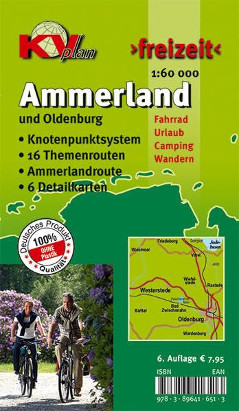 Ammerland Landkreis & Oldenburg, KVplan, Radkarte/Knotenpunktkarte//Routenkarte zur Ammerlandroute/Wanderkarte, 1:60.000 Leisure, Home & Garden