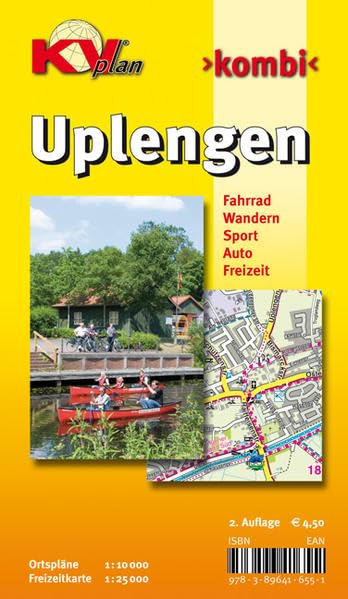 Uplengen: 1:10.000 Gemeindeplan mit Freizeitkarte 1:25.000 mit Radrouten und Wanderwegen: Fahrrad, Wandern, Sport, Auto, Freizeit (KVplan Ostfriesland-Region) Leisure, Home & Garden