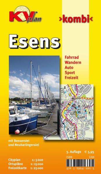Esens, KVplan, Radkarte/Freizeitkarte/Stadtplan, 1:25.000 / 1:15.000 / 1:5.000 Leisure, Home & Garden