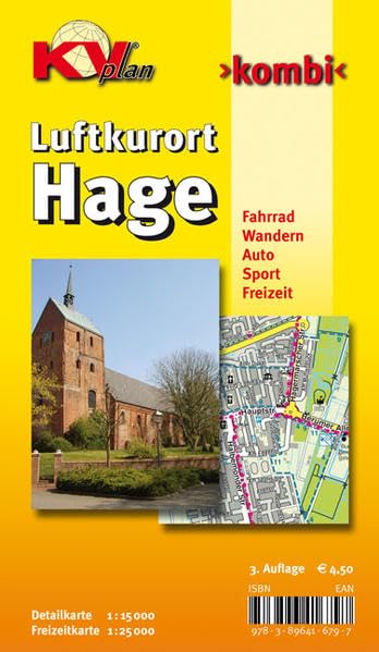 Hage, KVplan, Radkarte/Freizeitkarte/Stadtplan, 1:25.000 / 1:15.000: Samtgemeindeplan mit Freizeitkarte 1 : 25.000 incl. Rad und Wanderwegen Leisure, Home & Garden
