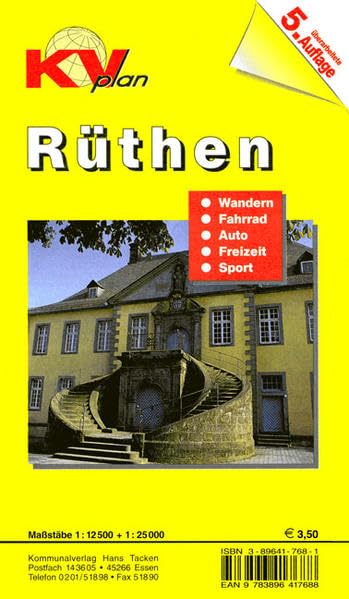 Rüthen: 1:12.500 Stadtplan mit Freizeitkarte 1:25.000 mit Wanderwegen und Radrouten (KVplan Sonderausgaben: Reiterkarten, Atlanten) Leisure, Home & Garden