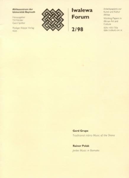 Iwalewa Forum: Arbeitspapiere zur Kunst und Kultur Afrikas: 1998/2 book