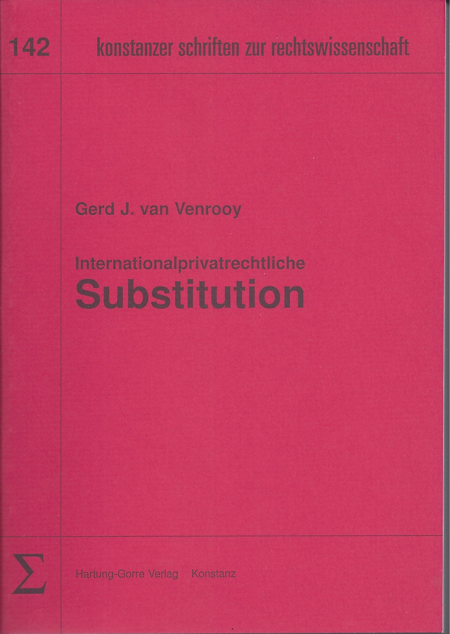 Internationalprivatrechtliche Substitution Books
