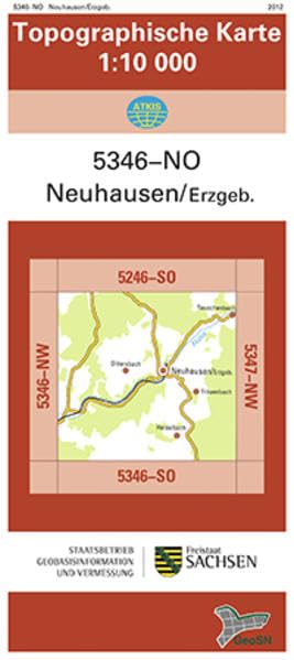 Neuhausen/Erzgeb. (5346-NO): Topographische Karte 1:10 000 (Topographische Karten Sachsen 1:10 000 (TK 10); amtlich) Leisure, Home & Garden