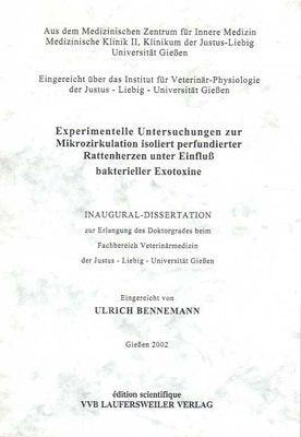 Experimentelle Untersuchungen zur Mikrozirkulation isoliert perfundierter Rattenherzen unter Einfluß bakterieller Exotoxine Medicine
