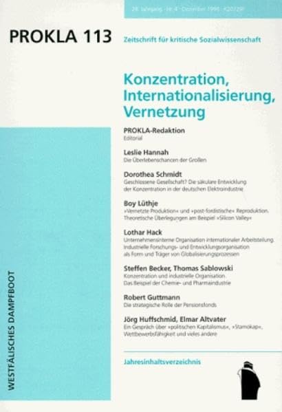 Konzentration, Internationalisierung, Vernetzung (PROKLA / Zeitschrift für kritische Sozialwissenschaft) Law