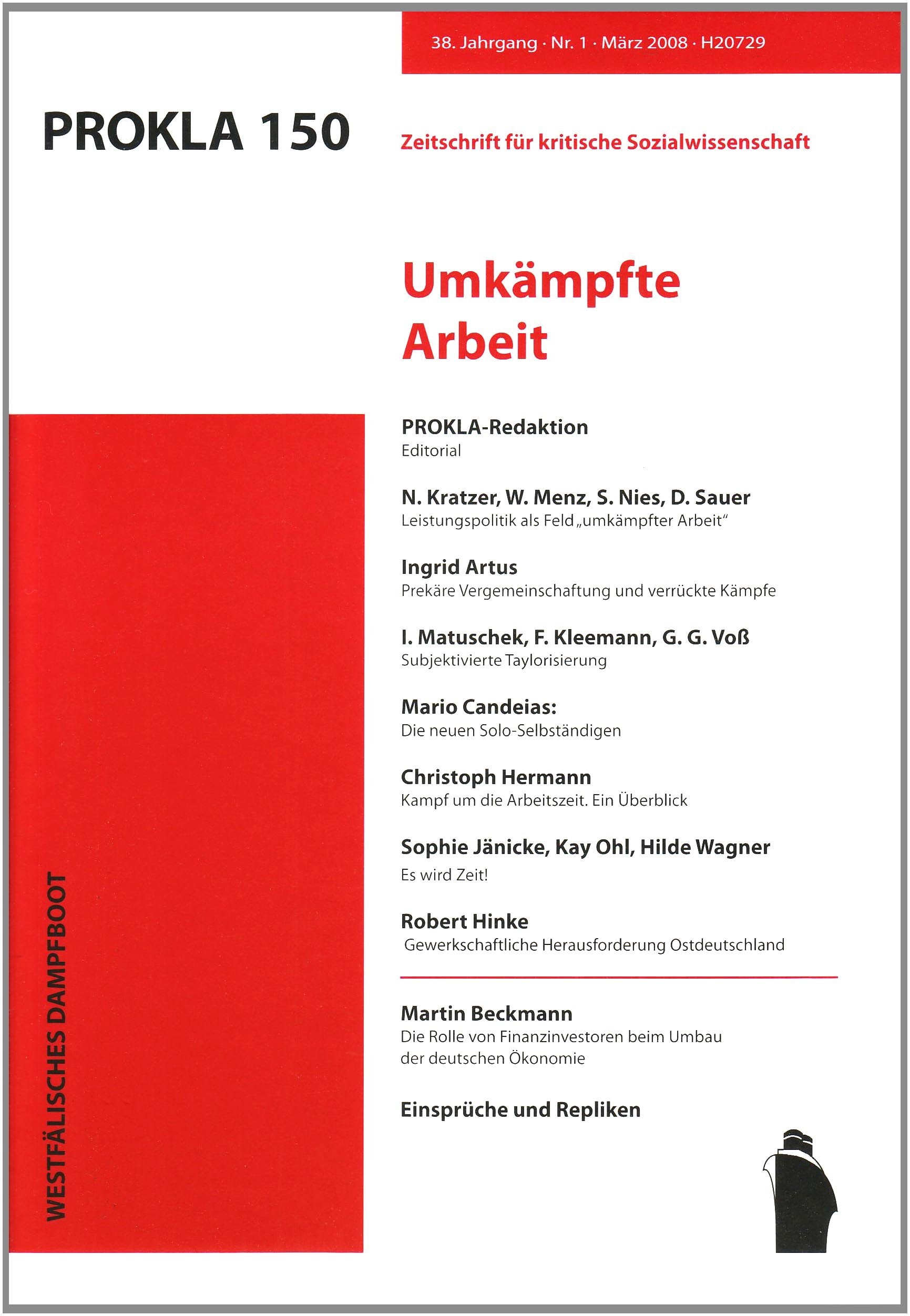 PROKLA 150: Umkämpfte Arbeit (PROKLA / Zeitschrift für kritische Sozialwissenschaft) Law