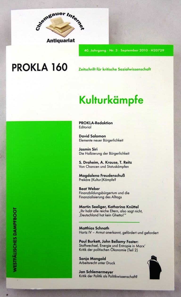 Prokla 160: Kulturkämpfe (PROKLA / Zeitschrift für kritische Sozialwissenschaft) Law