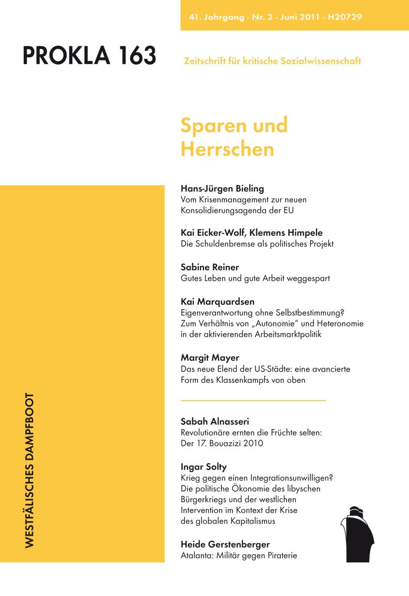 Prokla 163 - Sparen und Herrschen (PROKLA / Zeitschrift für kritische Sozialwissenschaft) Law