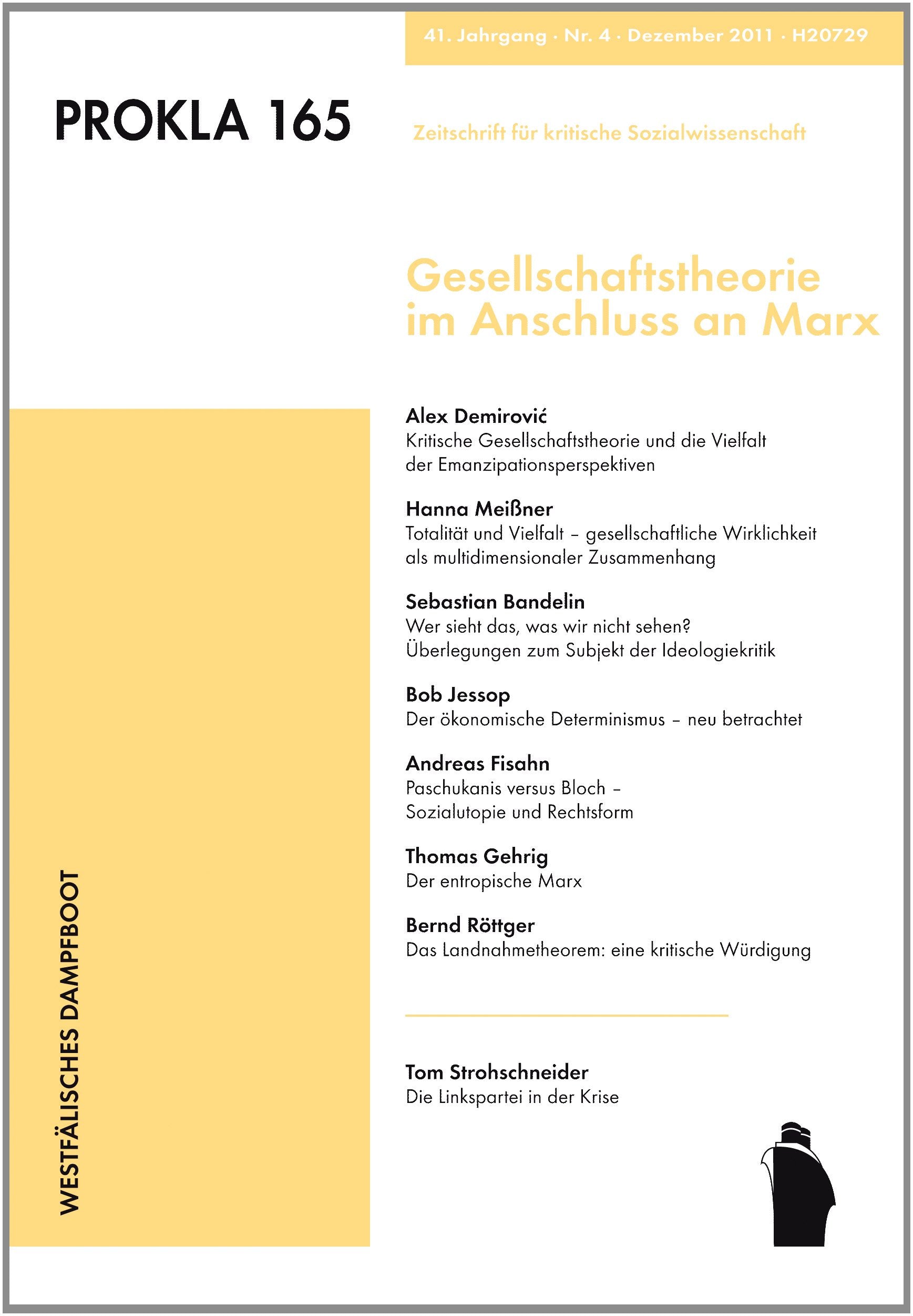 PROKLA 165: Gesellschaftstheorie im Anschluss an Marx (PROKLA / Zeitschrift für kritische Sozialwissenschaft) Law