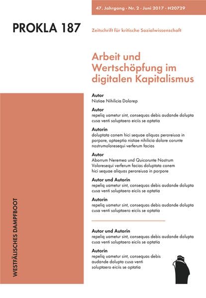 Arbeit und Wertschöpfung im digitalen Kapitalismus (PROKLA: Zeitschrift für kritische Sozialwissenschaft) Law
