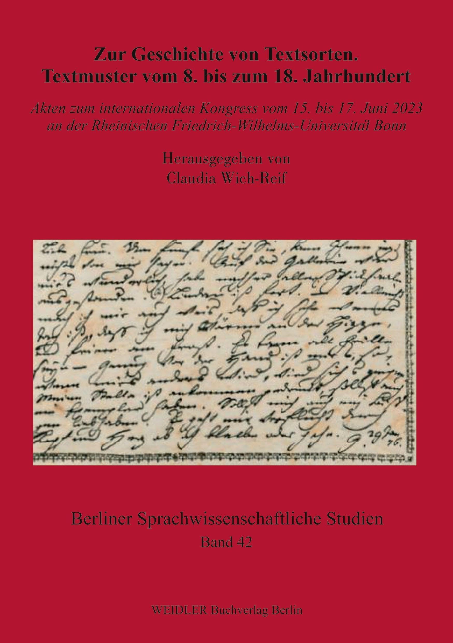 Zur Geschichte von Textsorten. Textmuster vom 8. bis zum 18. Jahrhundert Books