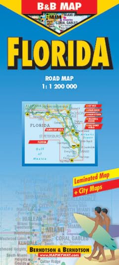 B&B Florida 1:1 200 000. Road Map. Laminierte Straßenkarte. Leisure, Home & Garden