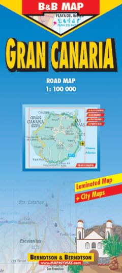 B&B Gran Canaria 1:200 000. Road Map. Laminierte Straßenkarte. Leisure, Home & Garden